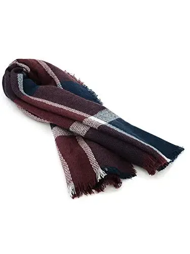 American Trends Womens Fall Winter Scarf Plaid Tassel Soft Warm Blanket Scarves Womens Shawl Wraps - 5