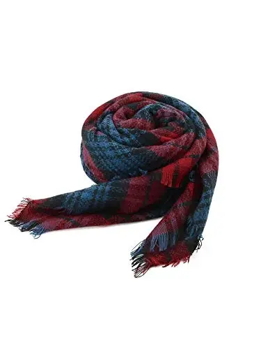 American Trends Womens Fall Winter Scarf Plaid Tassel Soft Warm Blanket Scarves Womens Shawl Wraps - 4