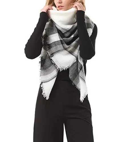 American Trends Womens Fall Winter Scarf Plaid Tassel Soft Warm Blanket Scarves Womens Shawl Wraps - 5