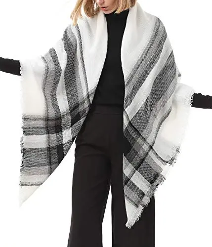 American Trends Womens Fall Winter Scarf Plaid Tassel Soft Warm Blanket Scarves Womens Shawl Wraps - 3