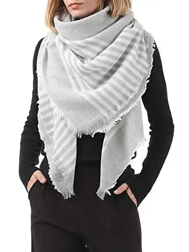 American Trends Womens Fall Winter Scarf Plaid Tassel Soft Warm Blanket Scarves Womens Shawl Wraps - AMERICAN (1)