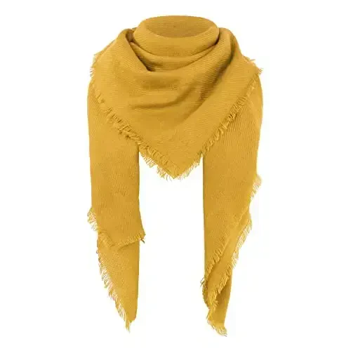 American Trends Womens Fall Winter Scarf Plaid Tassel Soft Warm Blanket Scarves Womens Shawl Wraps - AMERICAN