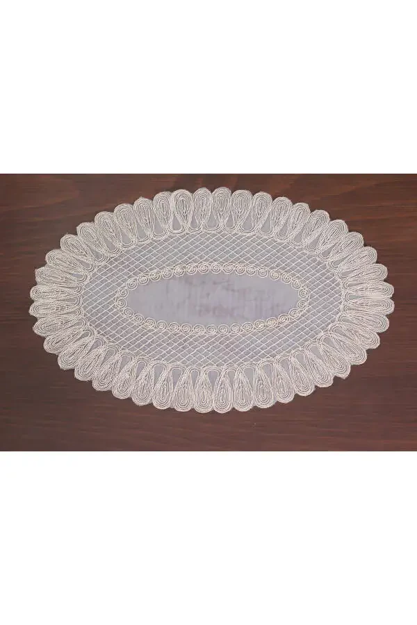 Amerikan Xizmat Sufra va Runner To'plam 6 kishilik To'plam Vivien Bej rangda 7 qismli Stol va taqdimot to'plami - 9