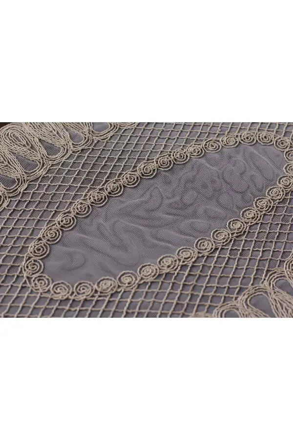 Amerikan Xizmat Sufra va Runner To'plam 6 kishilik To'plam Vivien Bej rangda 7 qismli Stol va taqdimot to'plami - 14