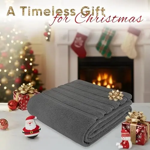 American Soft Linen 35x70 Jumbo Large Bath Towels, 600 GSM 100% Cotton Turkish Bath Sheet, Oversized Luxury Bath Towels for Bathroom Beach and Pool, Dark Gray - 1