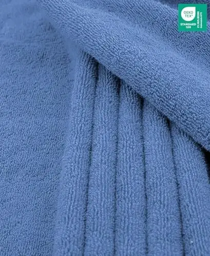 American Soft Linen 100% Cotton 600 GSM Turkish 40x80 Oversized Bath Towel Sheet, Extra Large Adult Towels for Bathroom, Electric Blue Bath Sheet - 2