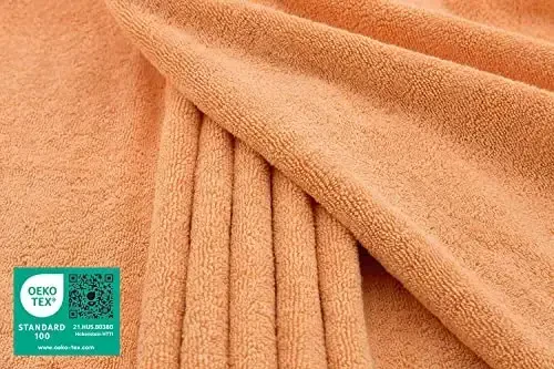 American Soft Linen Oversized Bath Sheet 40x80 Extra Large for Bathroom, 600 GSM 100% Cotton Turkish Jumbo Bathsheet Towels for Adults Malibu Peach Bath Sheet - 2