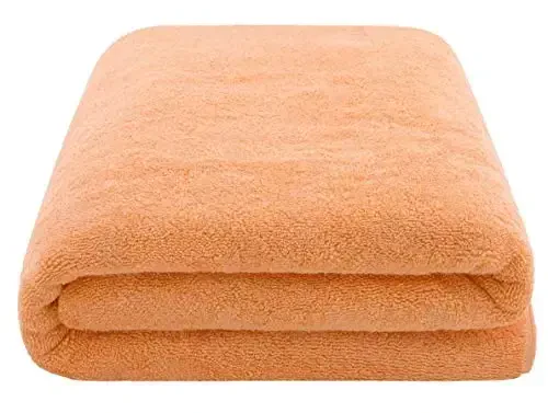 American Soft Linen Oversized Bath Sheet 40x80 Extra Large for Bathroom, 600 GSM 100% Cotton Turkish Jumbo Bathsheet Towels for Adults Malibu Peach Bath Sheet - 3