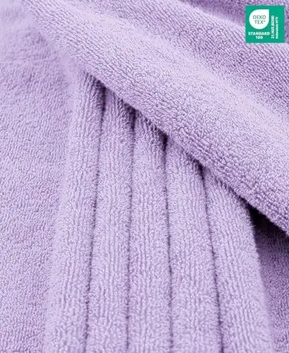 American Soft Linen 100% Cotton 600 GSM Turkish 40x80 Oversized Bath Towel Sheet, Extra Large Adult Towels for Bathroom, Lilac Bath Sheet - 2