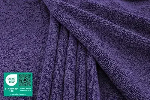 American Soft Linen Oversized Bath Sheet 40x80 Extra Large for Bathroom, 600 GSM 100% Cotton Turkish Jumbo Bathsheet Towels for Adults, Purple Bath Sheet - 2