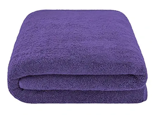 American Soft Linen 100% Cotton 600 GSM Turkish 40x80 Oversized Bath Towel Sheet, Extra Large Adult Towels for Bathroom, Purple Bath Sheet - 3
