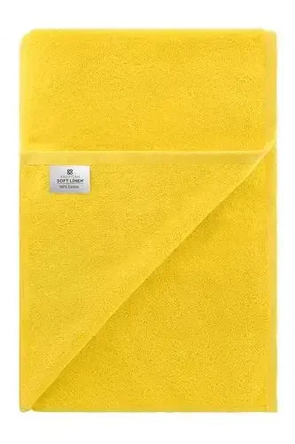 American Soft Linen Oversized Bath Sheet 40x80 Extra Large for Bathroom, 600 GSM 100% Cotton Turkish Jumbo Bathsheet Towels for Adults, Yellow Bath Sheet - 6