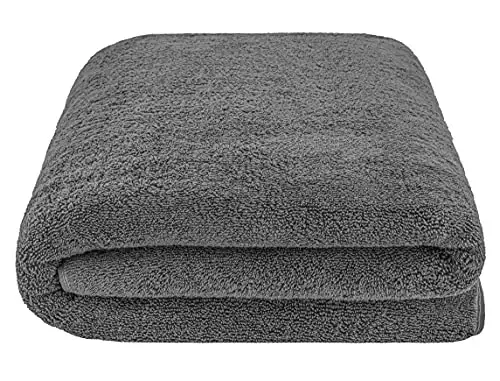 American Soft Linen 100% Cotton 600 GSM Turkish 40x80 Oversized Bath Towel Sheet, Extra Large Adult Towels for Bathroom, Dark Gray Bath Sheet - 3