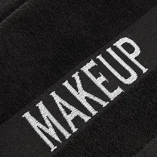 American Soft Linen, Makeup Remover Face Cloth, 100% Cotton Makeup Towels, 4 Packed Face Towels, 12x12 inches, Black - 6