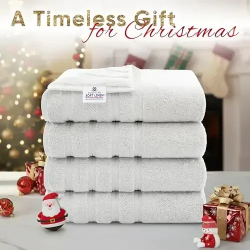 American Soft Linen Luxury 4 Piece Bath Towel Set, 600 GSM 100% Cotton Turkish Bath Towels for Bathroom, 27x54 in Large Bathroom Shower Towels, Silver Grey - 2