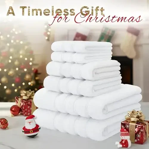American Soft Linen Luxury 6 Piece Towel Set, 2 Bath Towels 2 Hand Towel 2 Washcloths, 600 GSM 100% Cotton Turkish Towels for Bathroom, White Towel Sets - AMERICAN SOFT LINEN (1)
