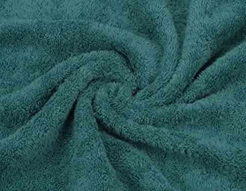 American Soft Linen Luxury 6 Piece Towel Set, 2 Bath Towels 2 Hand Towel 2 Washcloths, 600 GSM 100% Cotton Turkish Towels for Bathroom, Teal Towel Sets - 1