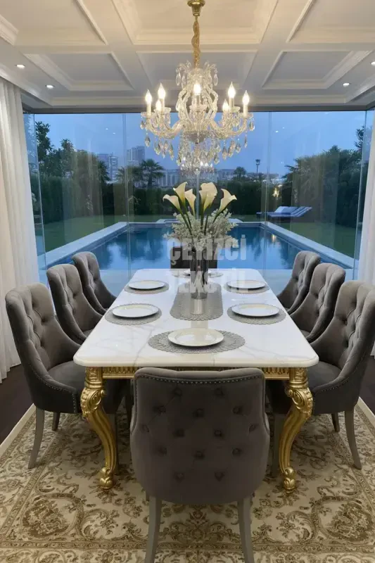 Американский сервиз, 1 раннер 6 салфеток набор посуды для обеда, набор скатертей, набор сервировки для подачи серого цвета - 1