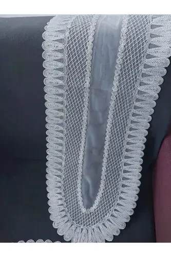 Американский сервиз, 1 раннер 6 салфеток набор посуды для обеда, набор скатертей, набор сервировки для подачи серого цвета - 5