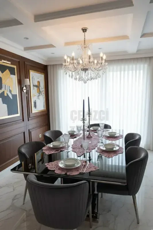 Американский сервиз, 1 раннер, 6 супл, набор посуды, комплект скатерти, набор для подачи - пудра-пудра - 1