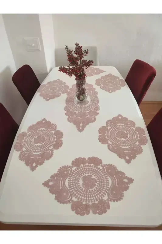 Американский сервиз, 1 раннер, 6 супл, набор посуды, комплект скатерти, набор для подачи - пудра-пудра - 3