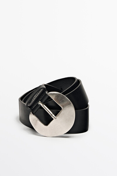 Ameva buckle napa leather belt - 5