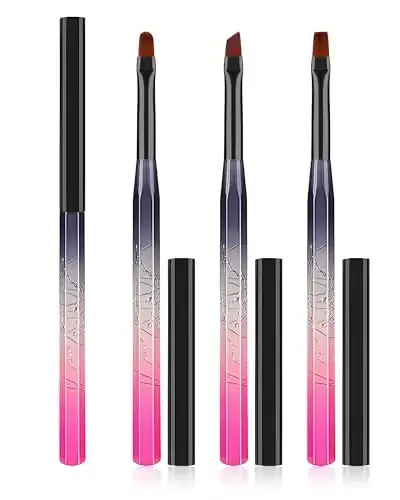 AMilHiTon for OPI Nail Polish Remover Brush, 3PCS Nail Art Clean Up Brushes, Round/Angled/flat Acetone Resistant Gel Nails Art Designs and Tidying Up Polish Mishaps on Cuticles - 1