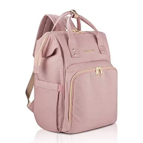AMILLIARDI Diaper Bag Backpack – Light Pink, Water- Resistant Polyester Baby Bag – Detachable Stroller Straps – Stylish & Spacious for Baby Girl – Travel Diaper Bag, Bulto & Pañaleras para Bebe Niña - 1