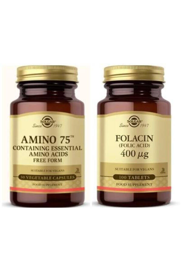 Amino 75 (Essential Amino) 30 Capsules + Folic Acid 400 Mcg 100 Tablets - 5