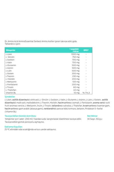 Aminoessential Serbest Amino Asitler Içeren Takviye Edici Gıda - DR. AMİNO ACİD (1)