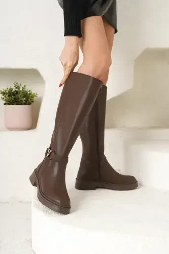 Amira Soğuk Geçirmez Kışlık Kadın Çizme-Kahverengi - DAXTORS (1)