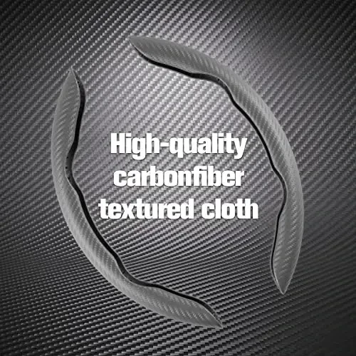 Amiss Car Carbon Fiber Anti-Skid Steering Wheel Cover, Segmented Protector, Butterfly Universal 99% Cover Interior Accessories (Grey) - 3