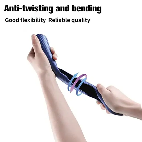 Amiss Car Karbon Fiber Sirpanmaydigan Rul G'ildiragi G'ilofi, Segmentlangan Himoya, Kapalak Universal 99% G'ilof Ichki Aksessuarlar (Moviy) - 5