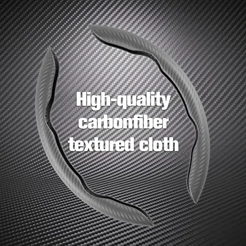 Amiss Car Karbon Fiber Sirpanmaydigan Rul Qopqog'i, Segmentlangan Himoyachi, Kapalak Universal 99% Qopqoq Ichki Aksessuarlar (Kulrang) - 3
