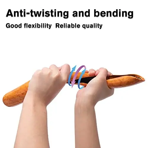 Amiss Car Wood Grain Steering Wheel Cover, Car Interior Accessories, 2PCS Segmented & Butterfly Design, Universal 99% Vehicle Wheel Cover Protector (Yellow) - 3