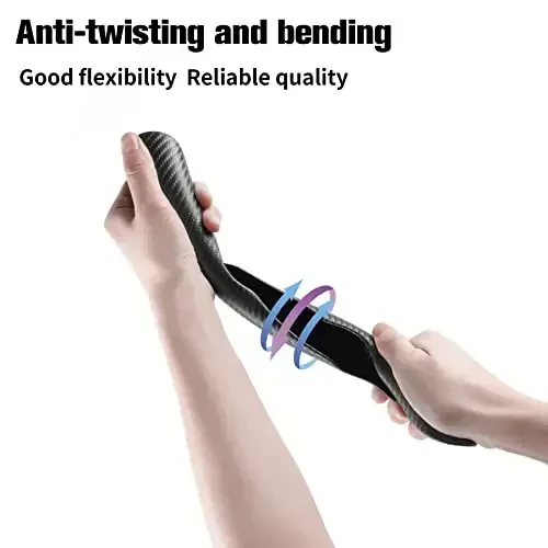 Amiss Carbon Fiber Anti-Skid Steering Wheel Cover, Universal Fit, 14.3 Inches, Black - 5