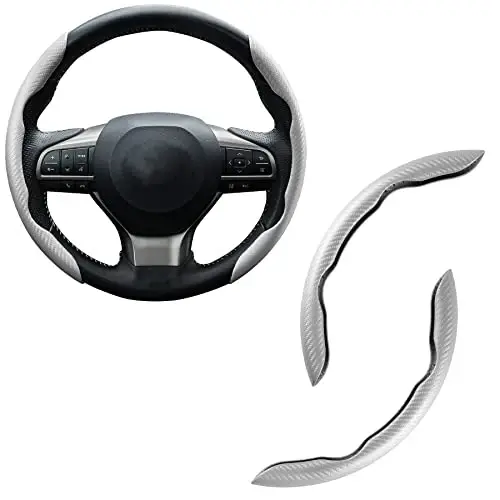 Amiss Carbon Fiber Anti-Skid Steering Wheel Cover, Universal 99% Car Wheel Cover Protector - 1