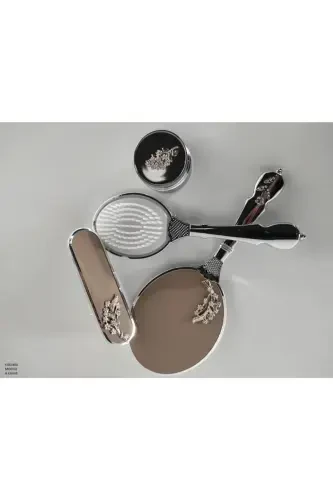 Amor Woman Bridal Gift Mirror Comb Set 400-2-A. COFFEE - 2