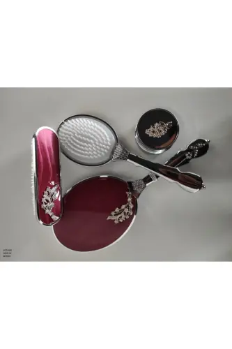 Amor Woman Gelin Hediyelik Ayna Tarak Seti 400-2-BORDO - 3