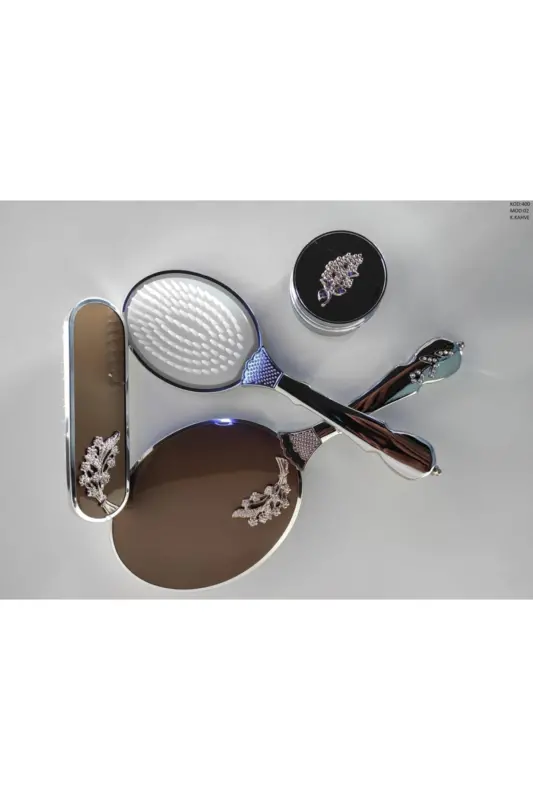 Amor Woman Gelin Hediyelik Ayna Tarak Seti 400-4-K.KAHVE - 3