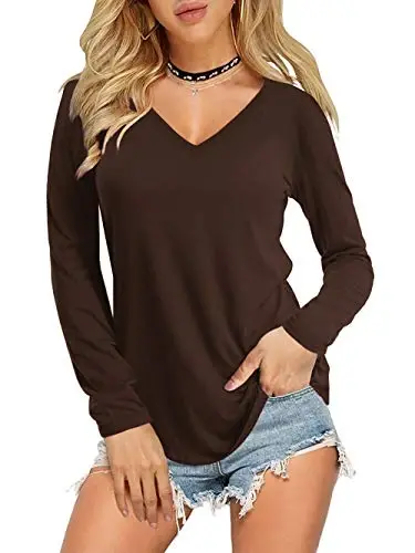Amoretu Ayollar futbolkalari V bo'yinli qisqa yengli futbolka Asosiy futbolka Egrilik etakli toplar - AMORETU