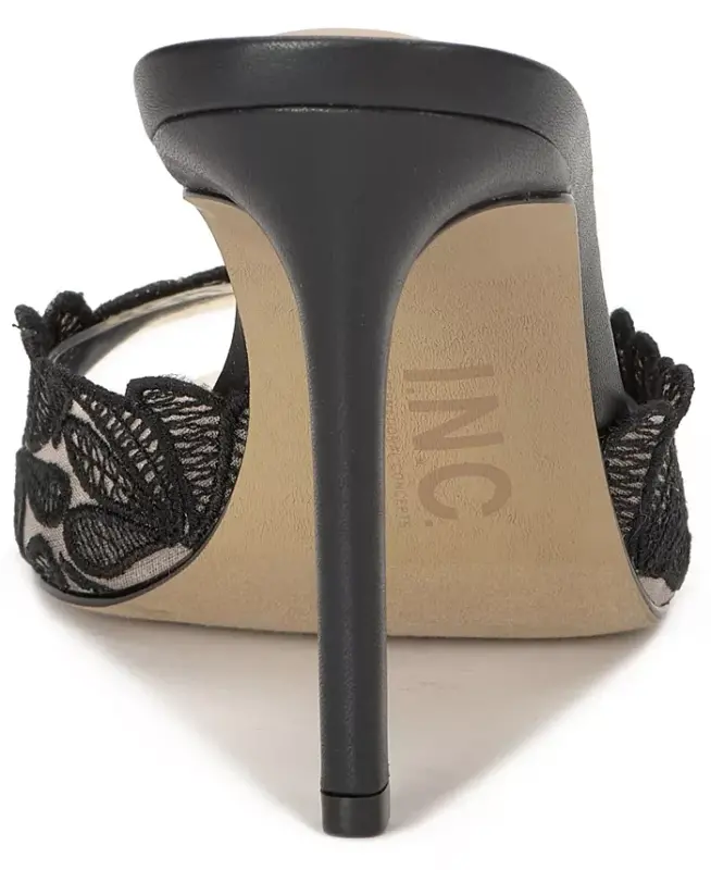 Amra Dress Slide Sandals, Created for Modazone - Black Lace - 3
