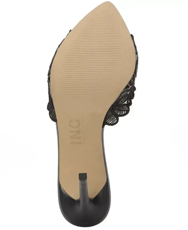 Amra Dress Slide Sandals, Created for Modazone - Black Lace - 5