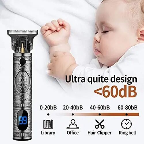 AMULISS Men’s Beard & Hair Trimmer, Zero Gapped Professional Hair Clipper | Multifunctional,180-min running time,all-metal body,T- blade trimmer for beard,haircut,carving,body hair,balding trimming - 5
