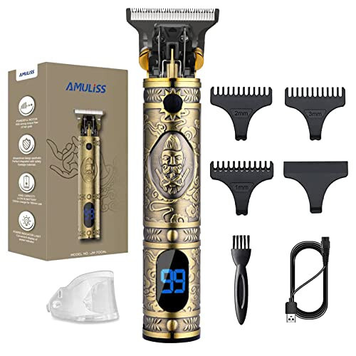 AMULISS Professional Mens Hair Clippers Zero Gapped Cordless Hair Trimmer Professional Haircut & Grooming Kit for Men Rechargeable LED Display - 1