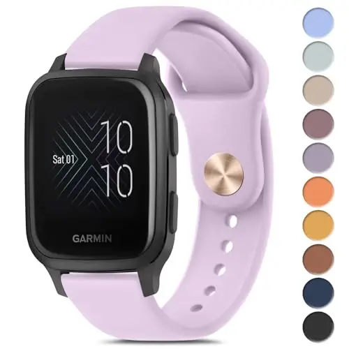 Amzpas Quick Release Watch Bands for Garmin Venu Sq/Venu Sq 2 - Soft Silicone Sport Strap, 20mm - 1
