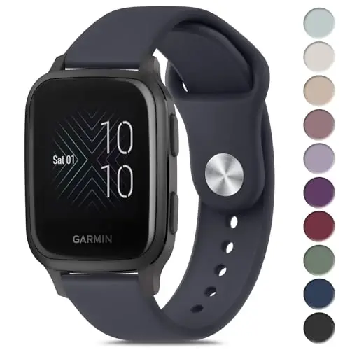 Amzpas Garmin Venu Sq/Venu Sq 2 uchun tez chiqariladigan soat tasmalari - Yumshoq silikon sport tasmasi, 20 mm - 1