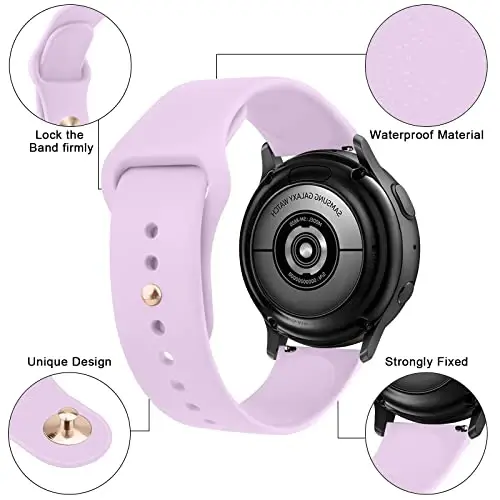 Amzpas Quick Release Watch Bands for Garmin Venu Sq/Venu Sq 2 - Soft Silicone Sport Strap, 20mm - 2