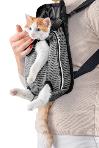 Ana Kucağı Kedi Ve Köpek Taşıma Çantası Kanguru Kedi Ve Köpek Taşıma Çantası - gri - 1