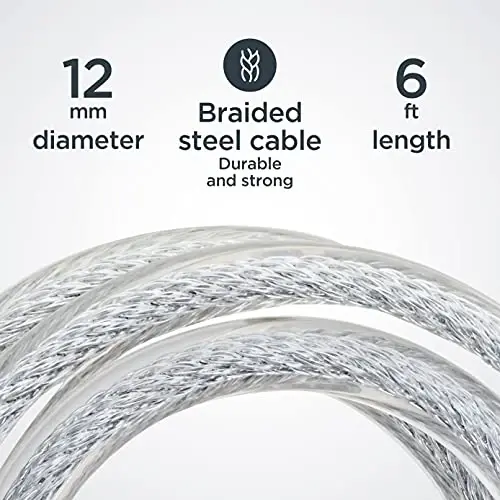 Schwinn Bike Lock with Keys, 3, 4, 5 or 6 ft x 8, 10, 12 or 15 mm, Black, Cable or Chain, Anti Theft Protection, Bike Lock Cable for Security - 3